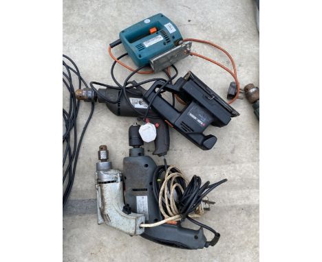 FIVE VARIOUS POWER TOOLS TO INCLUDE BLACK AND DECKER, ETC 