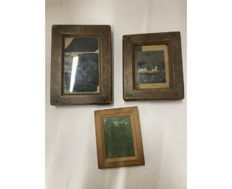 THREE VINTAGE WOODEN CAMERA SLIDES 