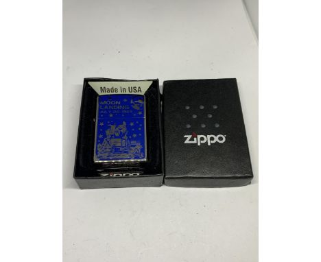 THE MOON LANDING JULY 20 1969 ZIPPO LIGHTER IN ORIGINAL PRESENTATION BOX 