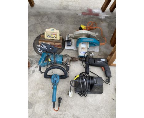 FIVE POWER TOOLS TO INCLUDE BALCK AND DECKER DRILLS, GRINDER, ETC 