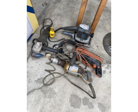 FOUR POWER TOOLS TO INCLUDE GRINDER, SANDER, ETC 