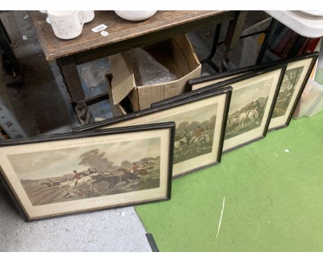 A SET OF FOUR VINTAGE HUNTING ENGRAVINGS 