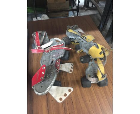 TWO PAIRS OF VINTAGE ROLLER SKATES 