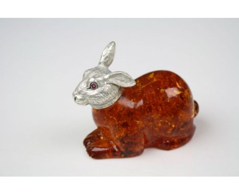 Silver and Amber style Rabbit figure