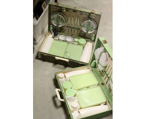 Two vintage Brexton picnic sets plus a Retro Sputnik Magazine Rack