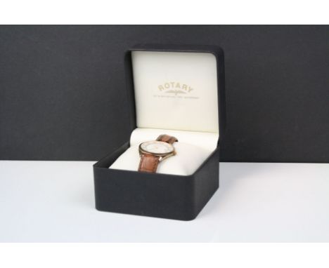 A gents Rotary wrist watch complete with box and guarantee card.