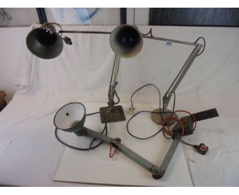 Three vintage angle poise lamps to include Herbert Terry.