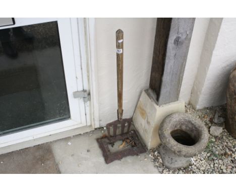 Part Garden Boot Scraper in the form of a Garden Fork