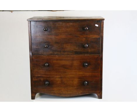 Early 19th century Mahogany Commode in the form of a Chest of Three Drawers, 68cms wide x 74cms high