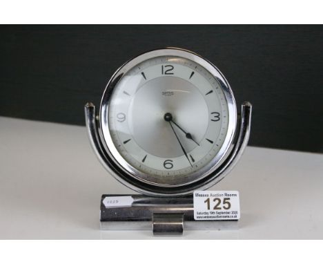 Art Deco Chrome ' Smiths ' Swing Clock, 15.5cms high