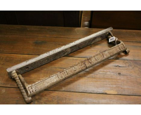 Vintage Shop Fitting Wall Bracket marked ' Royal ' possibly for holding wrapping materials, 63cms long