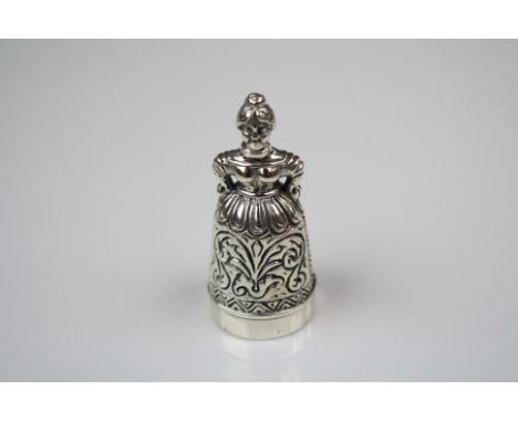 Silver Thimble and Pin Cushion of figural form