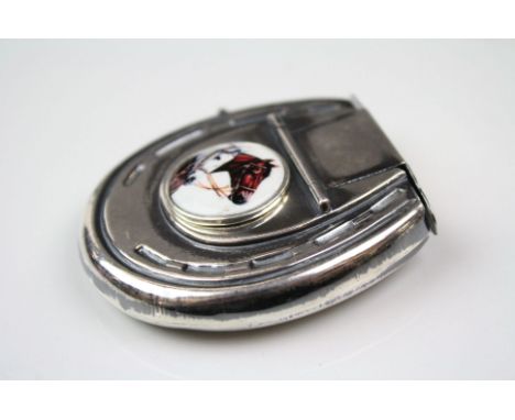 Silver Plated Vesta Case in the form of a Horse Shoe