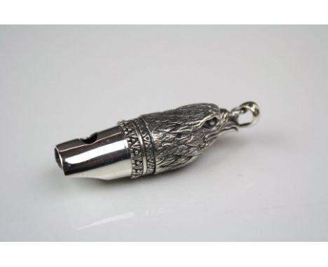 Silver Whistle in the form of a Bird of Prey