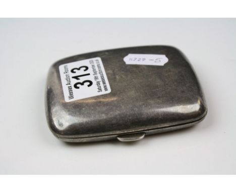 A fully hallmarked sterling silver cigarette case with Birmingham assay mark and a date letter S.