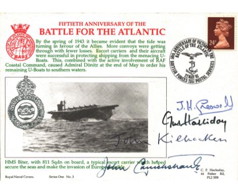 WW2 Navy RNCH3 50th Anniversary of Victory in the Battle of the Atlantic Signed 4. HMS Biter 22 May 93 BFPS 2357 50th Anniver