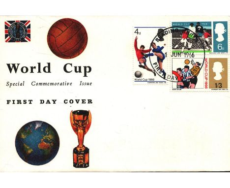 1966 World Cup football FDC with Reading FDI postmark. Good condition. All autographs come with a Certificate of Authenticity