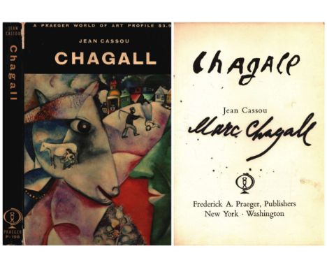 Marc Chagall signed Jean Cassou Chagall paperback book. Marc Chagall was a Russian and French artist. An early modernist, he 