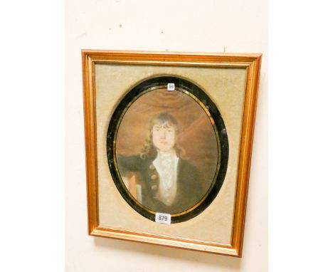 18th century English School portrait of a young man, pastel 25.5 x 20 cms part inscription verso