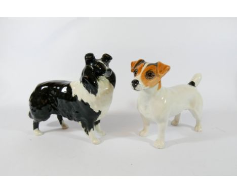 A Beswick model of a Collie dog and a Jack Russell terrier 
