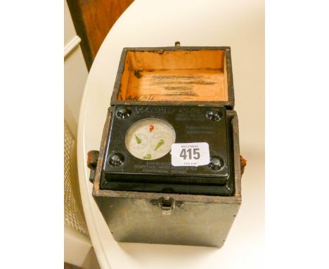 A Skymaster ghost high speed timing clock in wooden box