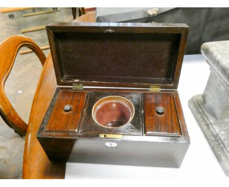 A Regency rosewood tea caddy 