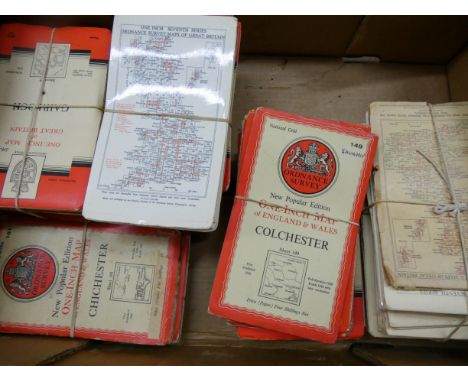 Collection of vintage Ordnance Survey 1 inch maps of Great Britain