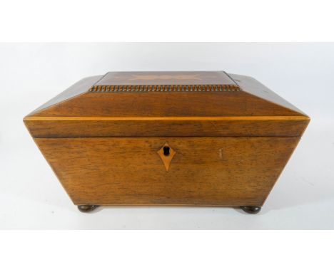 A 19th Century mahogany inlaid tea caddy 