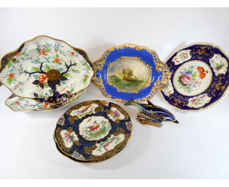 A collection or porcelain to include Crown Derby, Doulton and Worcester (please examine)