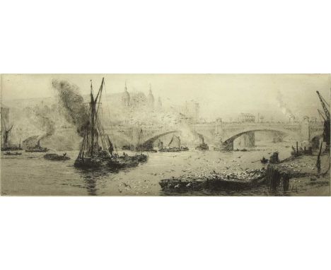 WILLIAM LIONEL WYLLIE (1851-1931)Southwark Bridgeetching, signed in pencilplate 12.3 x 32.5cm