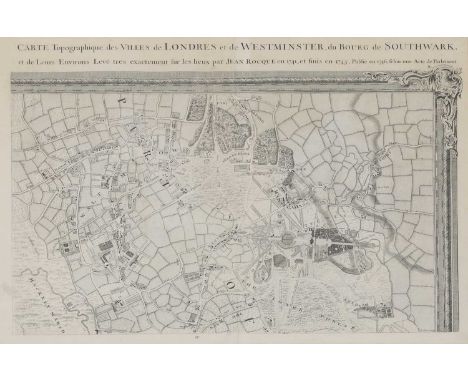 WANSTEAD HOUSE,an early map of Wanstead, Waltham and Leytonstone, by R Parr, titled 'Carte Topographique des Villes de Londre