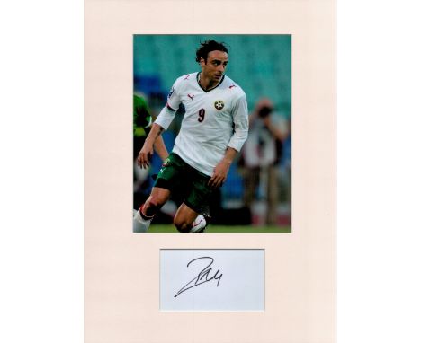 Football Dimitar Berbatov 16x12 overall Bulgaria mounted signature piece includes signed album page and a colour photo in act