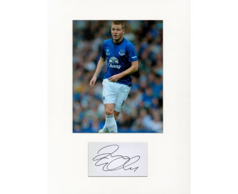 Football James McCarthy 16z12 overall Everton mounted signature piece includes a signed album page and a colour photo in acti