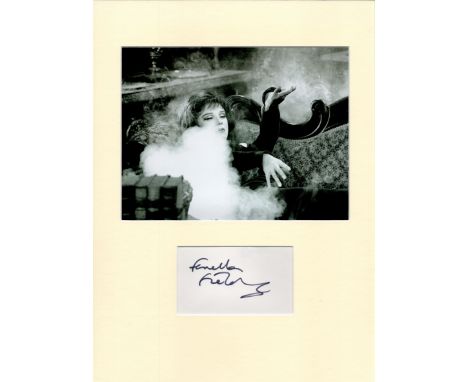 Fenella Fielding 16x12 overall mounted signature piece includes signed album page and a black and white vintage photo.  Fenel