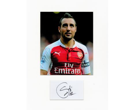 Football Santi Cazorla 16x12 overall Arsenal mounted signature piece includes signed album page and colour photo pictured dur