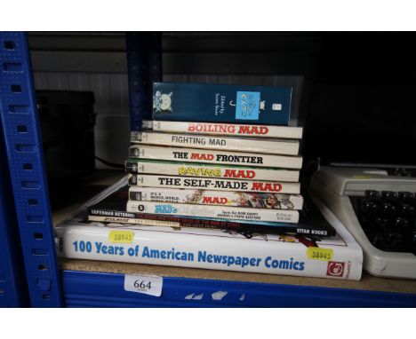 Seven vintage MAD books and others