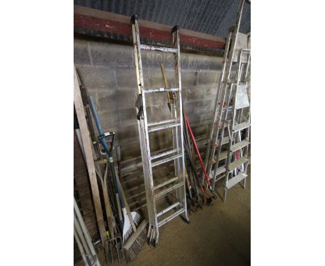 An aluminium folding ladder