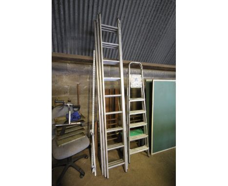 A Wicks triple extending aluminium ladder 