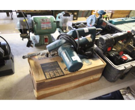 A Black and Decker KA292E electric belt sander with original box