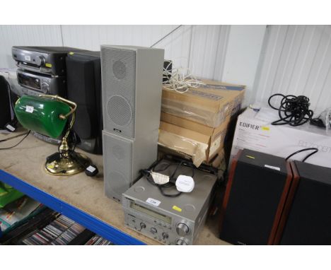 A Tensai stereo, integrated amplifier, a stereo tuner and a pair of matching speakers all with original boxes 