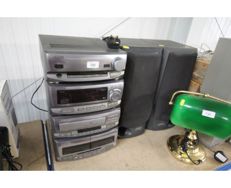 A Kenwood HiFi comprising of stereo integrated amplifier, tuner, multiple compact disc player and stereo double cassette deck
