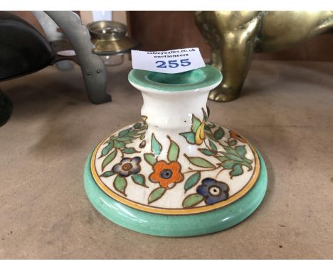 A CHARLOTTE RHEAD CERAMIC CANDLESTICK HOLDER 