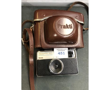 A KODAK INSTAMATIC 133-X CAMERA WITH 'PRAKTI' CASE 