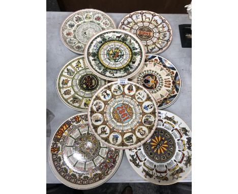 A SET OF EIGHT 'WEDGWOOD' CERAMIC CALENDAR PLATES 