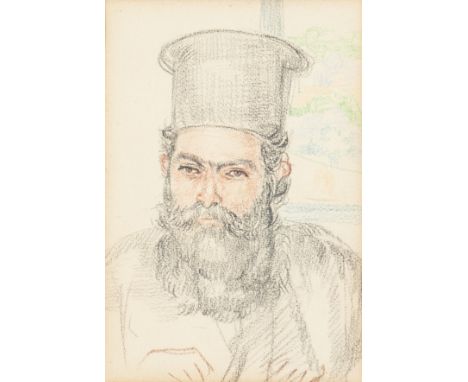 MOHAMMAD NAGHI (EGYPTIAN 1888-1956) ARCHBISHOP MAKARIOS IIIpastel on paper23 x 15.5cm; 9 x 6in 39.5 x 29cm; 15 1/2 x 11 1/2in