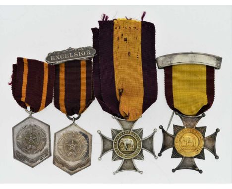 Four Star of India Royal Army Temperance Association medals; together with two eight years temperance medals with ribbons (6)