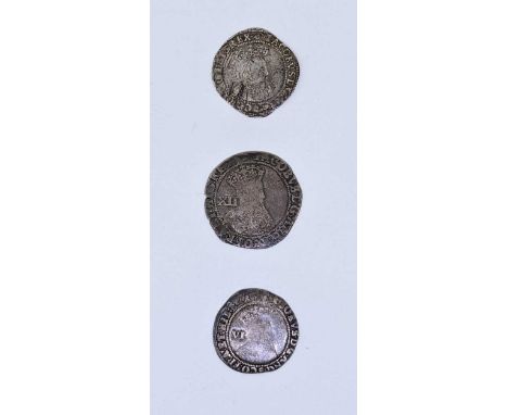 James I Third Coinage, shilling, 6th bust; and two sixpences 1604, first Coinage 2nd bust (3)