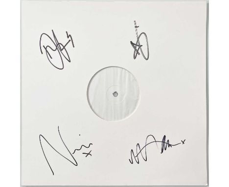 TRAVIS - FULLY SIGNED WHITE LABEL TEST PRESSING. A white label (1xLP) test pressing of Travis - 10 Songs (0659194, 2020) sign