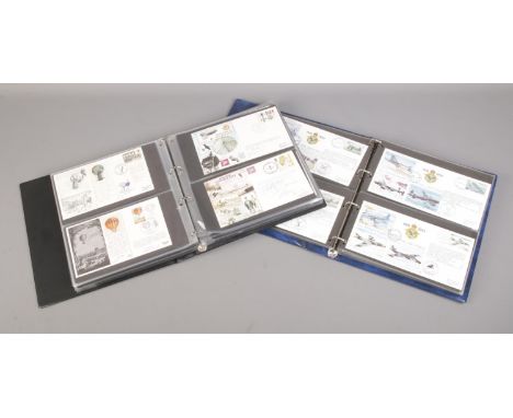 Two albums containing a vast selection of RAF first day covers (approximately 156), with many limited editions.  