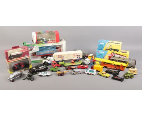A collection of mainly diecast vehicles. To include boxed examples, along with loose corgi and Matchbox.  